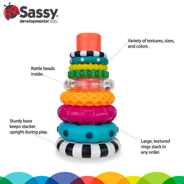 Sassy Stacks of Circles Stacking Ring STEM Learning Toy - Image 3