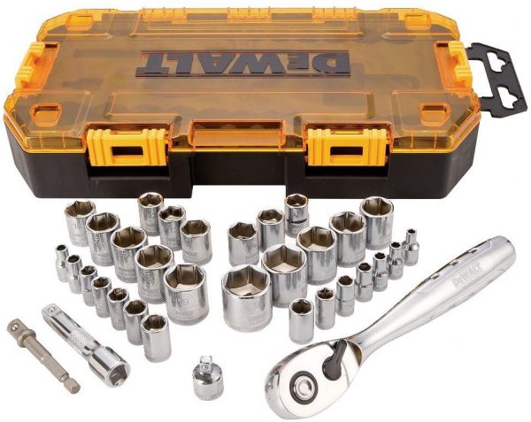 DEWALT Socket Set, 3/8-Inch Drive, SAE/Metric, 34-Piece