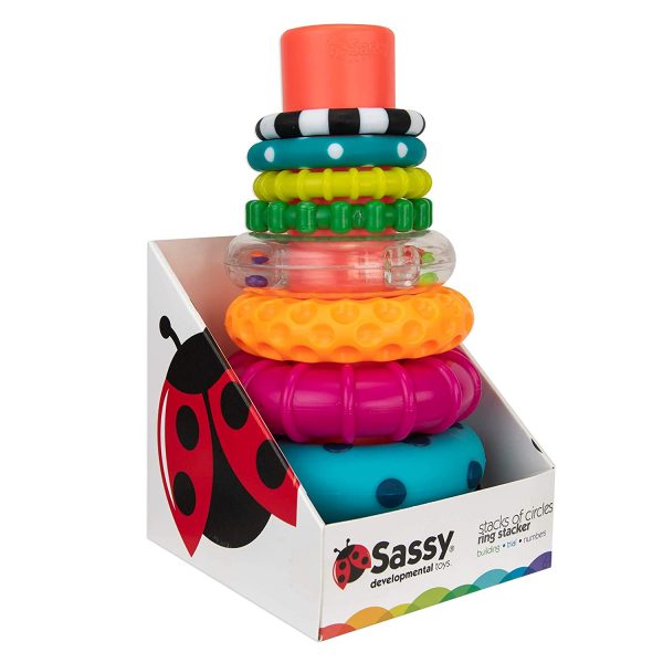 Sassy Stacks of Circles Stacking Ring STEM Learning Toy - Image 2